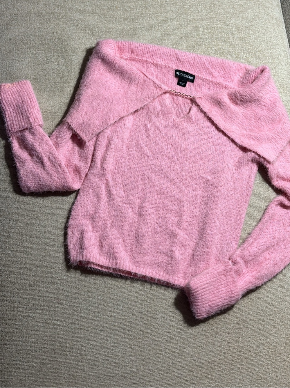 PLT cold shoulder pink sweater